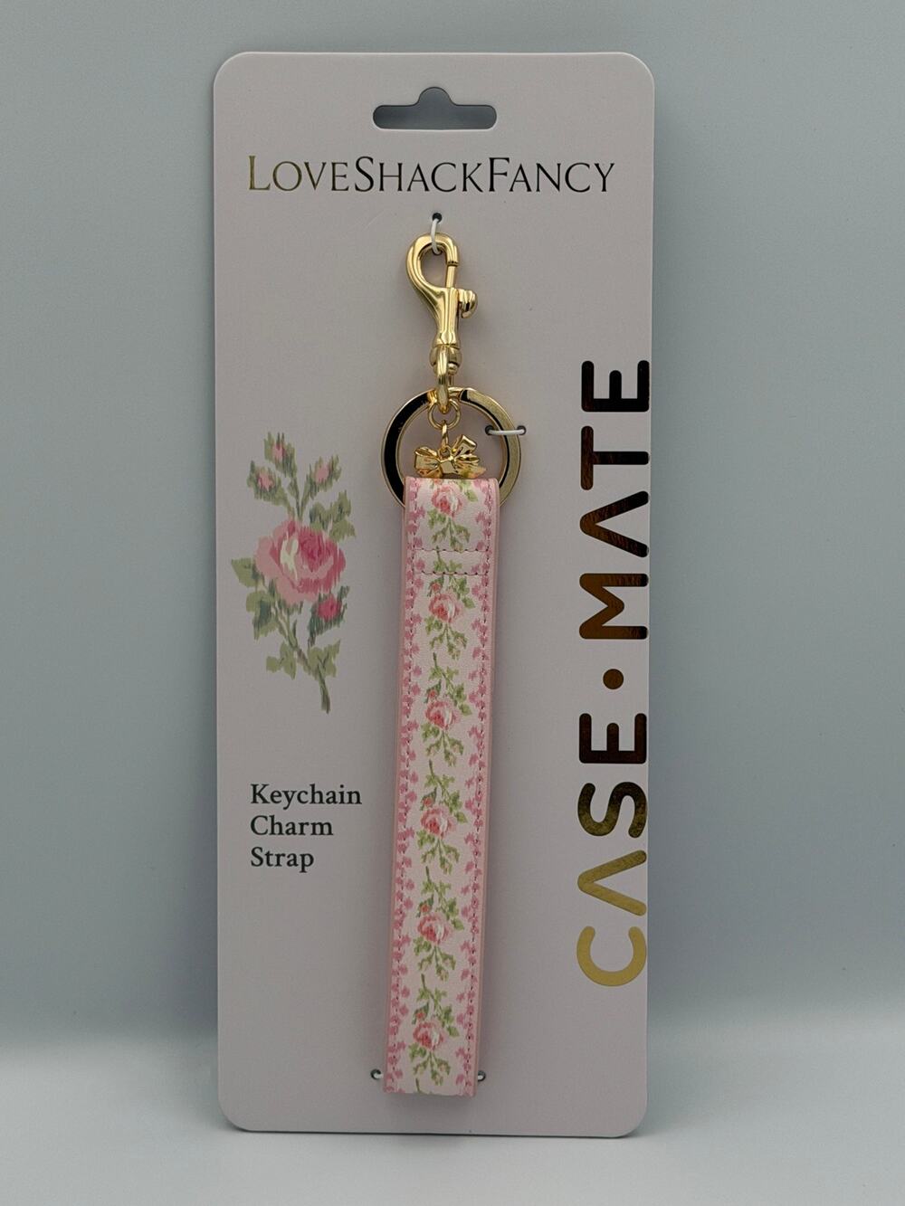 NWT LoveShackFancy X Target Case Mate Strawberry Macaroon Keychain Charm Strap